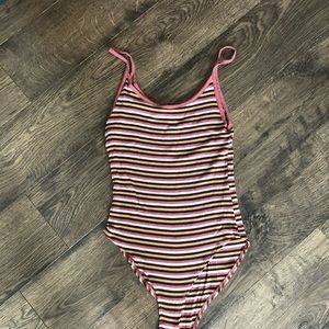 striped body suit